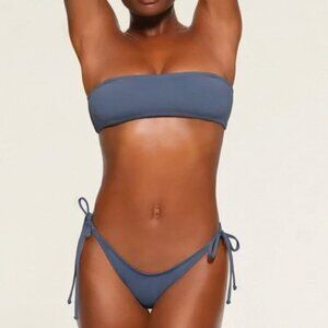 NWT Skims Denim Swim Micro Bandeau bikini top denim wash RARE L